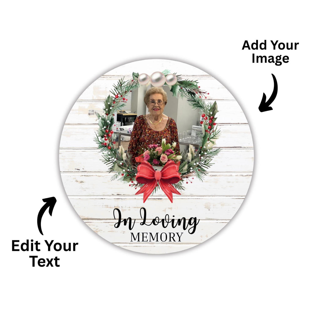 10 Memorial Christmas Ornament Bundle Canva Template, Round Christmas in Heaven, Memorial Ornaments Template, Funeral & Celebration - Editable Memorial Canva Template