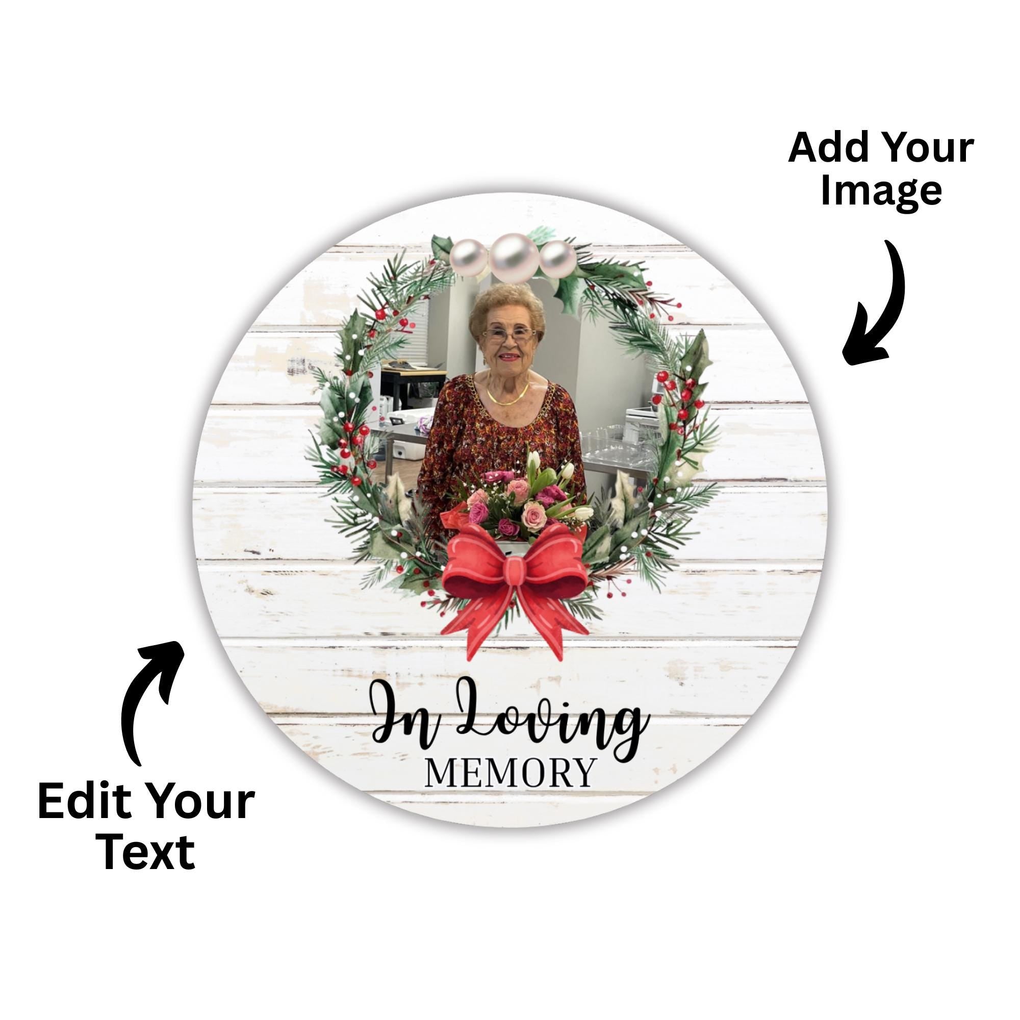 10 Memorial Christmas Ornament Bundle Canva Template, Round Christmas in Heaven, Memorial Ornaments Template, Funeral & Celebration - Editable Memorial Canva Template