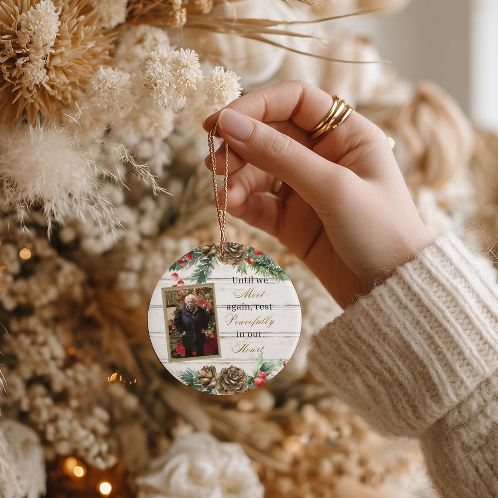 10 Memorial Christmas Ornament Bundle Canva Template, Round Christmas in Heaven, Memorial Ornaments Template, Funeral & Celebration - Editable Memorial Canva Template
