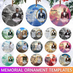 39 In Loving Memory Christmas Ornament Editable Template, Round Christmas in Heaven, Memorial Ornaments Template, Funeral & Celebration - Editable Memorial Canva Template