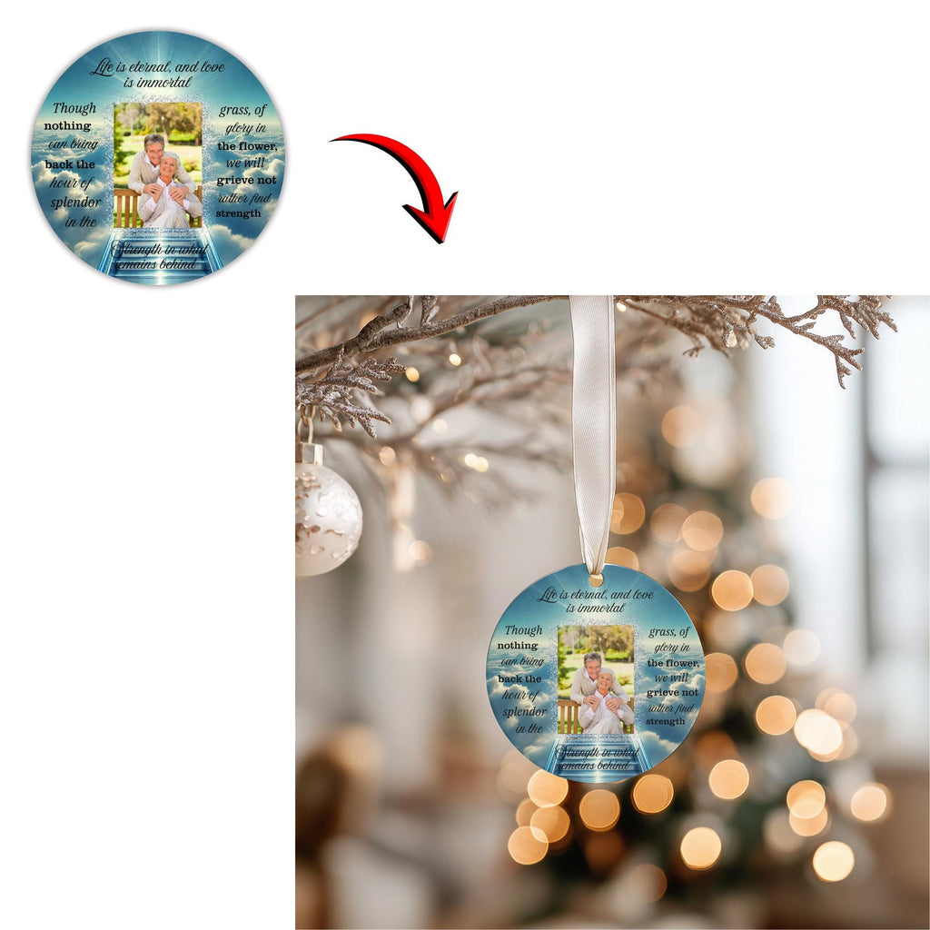 10 Memorial Christmas Ornament Bundle Canva Template, Round Christmas in Heaven, Memorial Ornaments Template, Funeral & Celebration - Editable Memorial Canva Template