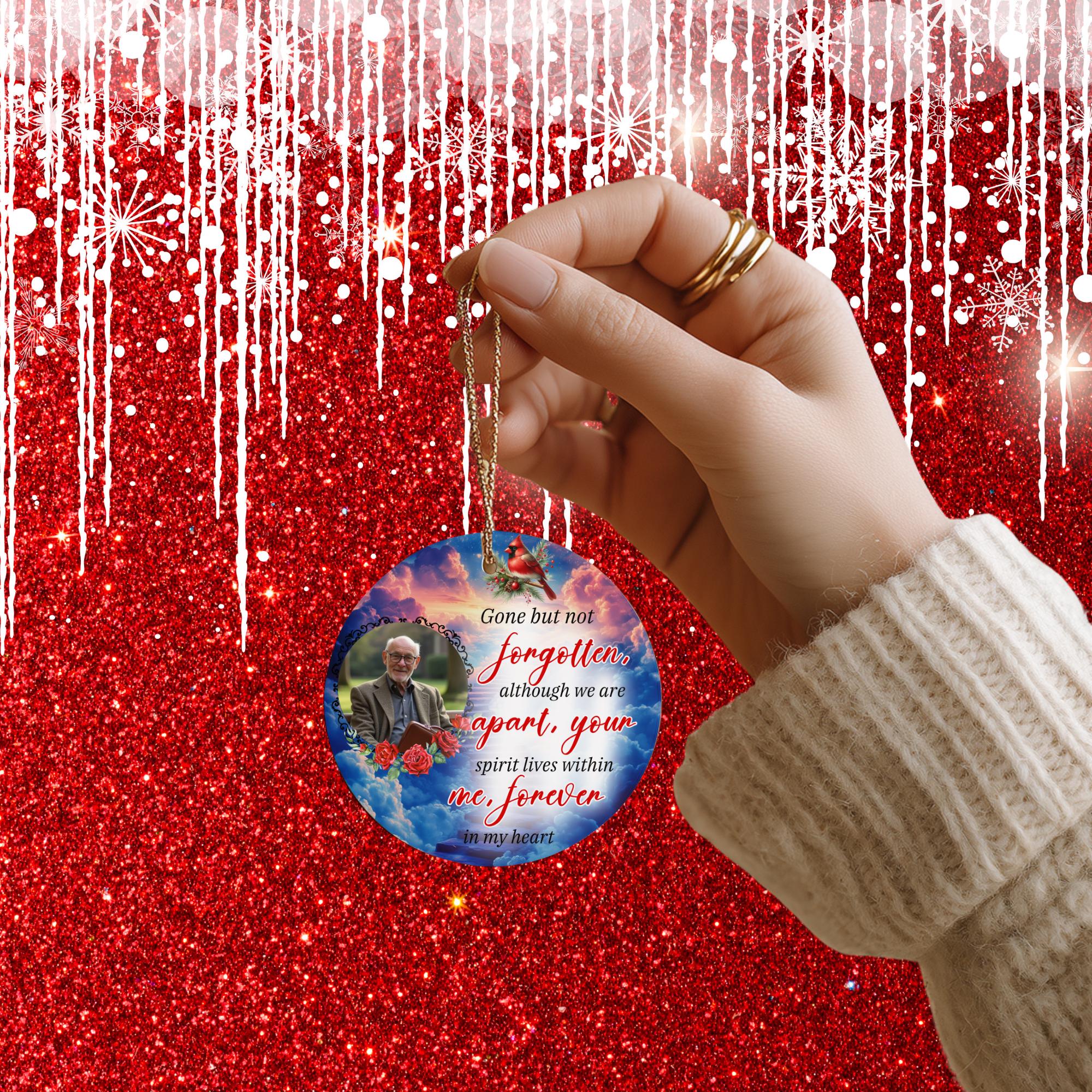 100 In Loving Memory Christmas Ornament Editable Template, Round Christmas in Heaven, Memorial Ornaments Template, Funeral & Celebration - Editable Memorial Canva Template