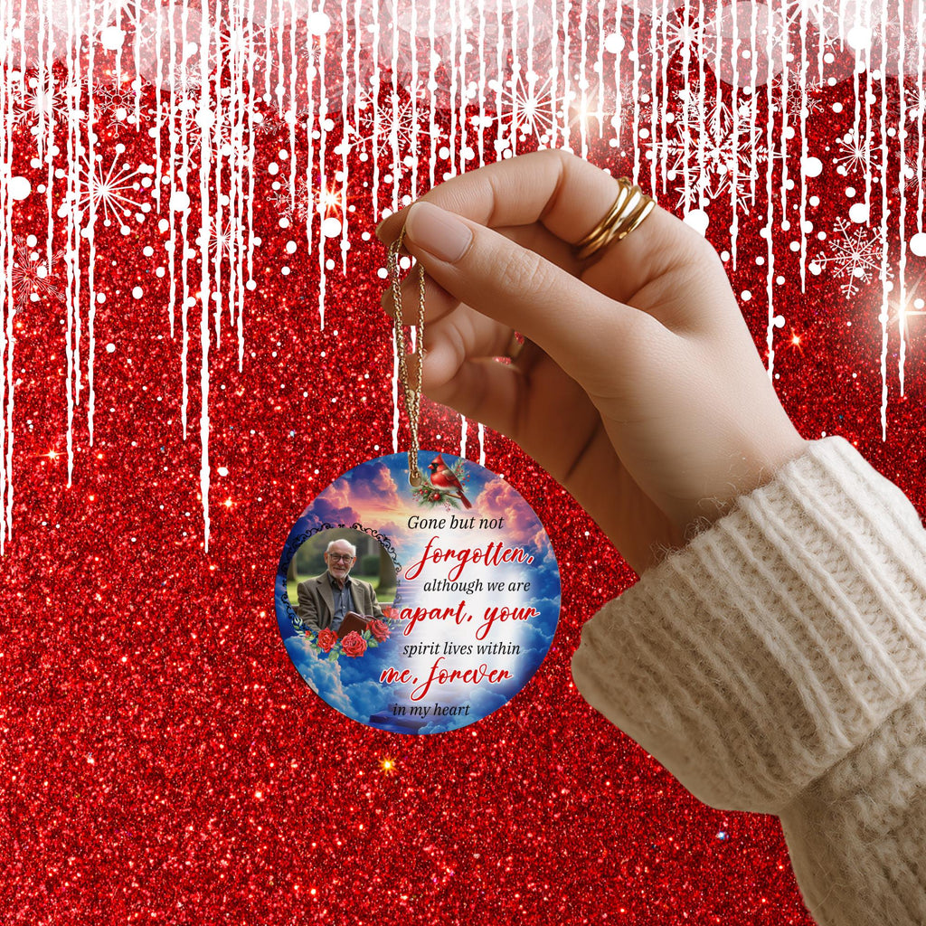 100 In Loving Memory Christmas Ornament Editable Template, Round Christmas in Heaven, Memorial Ornaments Template, Funeral & Celebration - Editable Memorial Canva Template