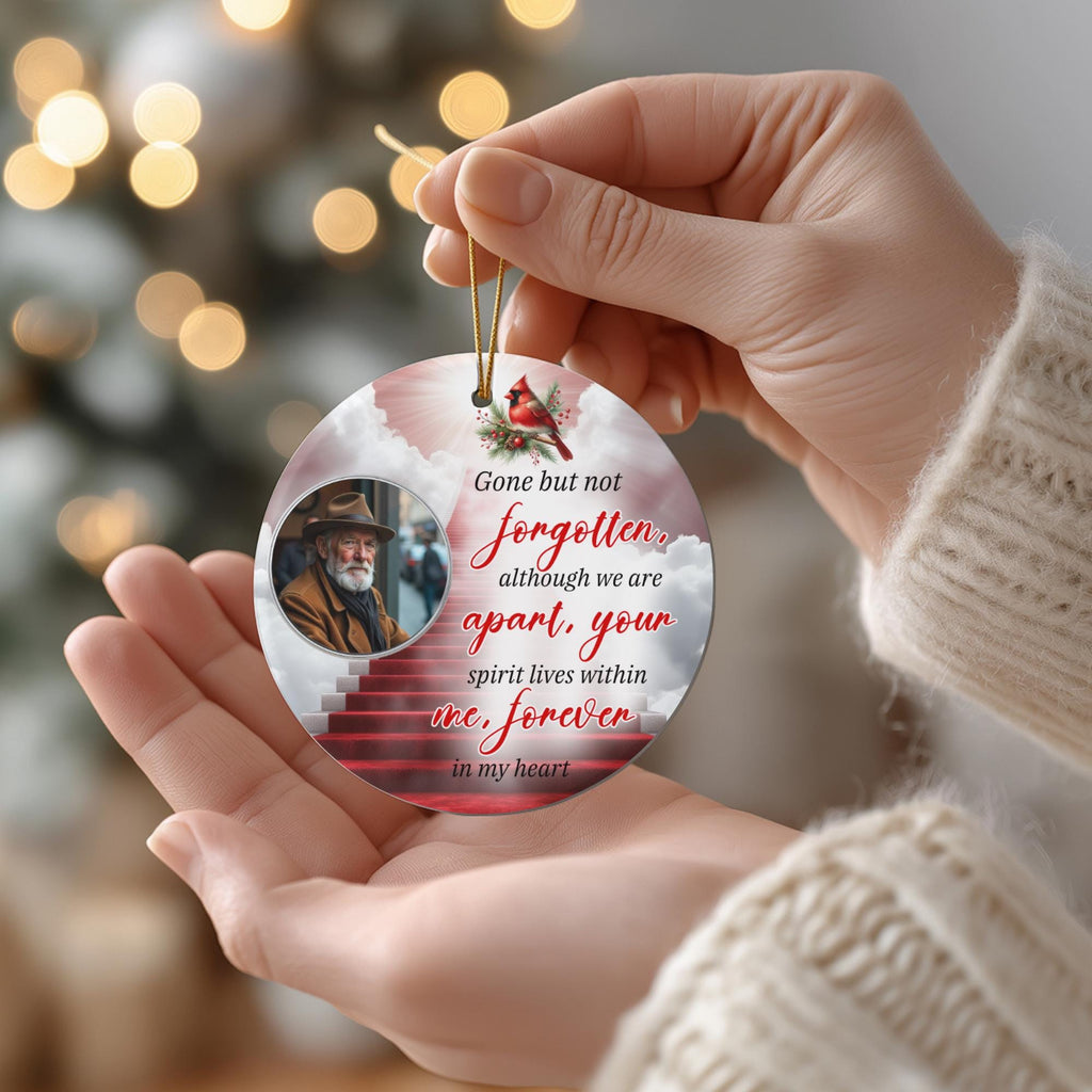 100 In Loving Memory Christmas Ornament Editable Template, Round Christmas in Heaven, Memorial Ornaments Template, Christmas Heaven Ornament - Editable Memorial Canva Template