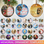 100 In Loving Memory Christmas Ornament Editable Template, Round Christmas in Heaven, Memorial Ornaments Template, Christmas Heaven Ornament - Editable Memorial Canva Template