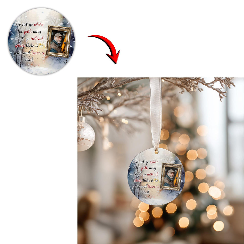 30 In Loving Memory Christmas Ornament Editable Template, Round Christmas in Heaven, Memorial Ornaments Template, Funeral & Celebration - Editable Memorial Canva Template