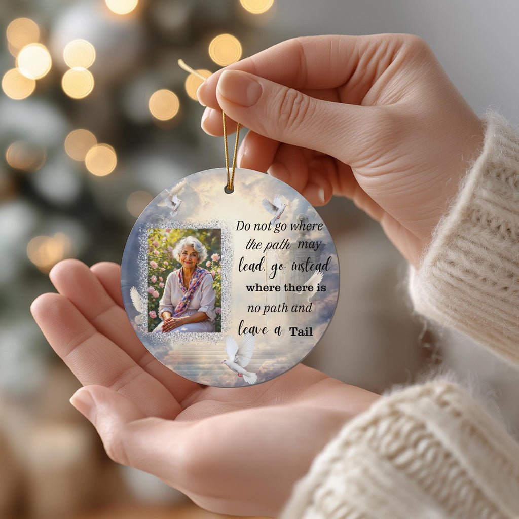 30 In Loving Memory Christmas Ornament Editable Template, Round Christmas in Heaven, Memorial Ornaments Template, Funeral & Celebration - Editable Memorial Canva Template