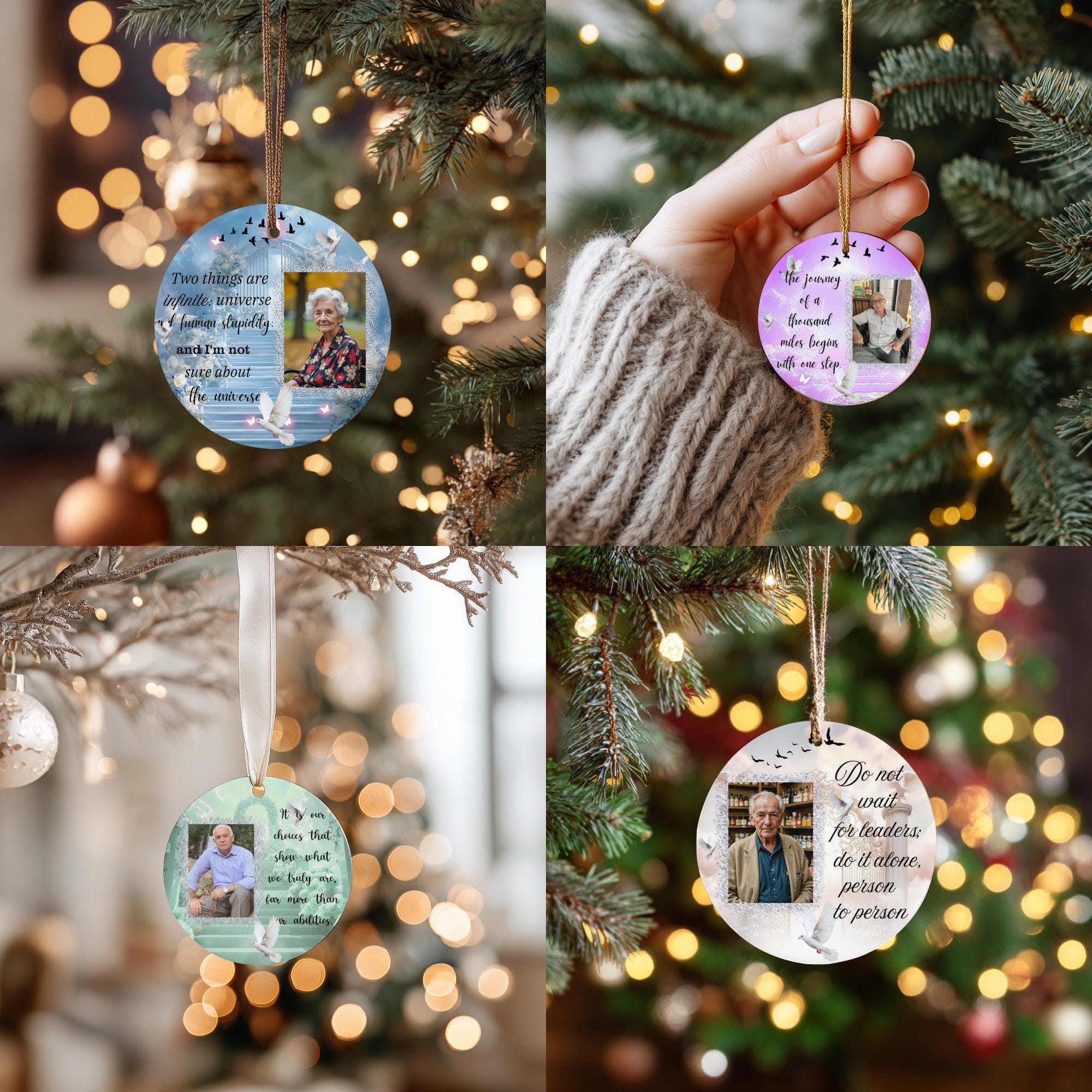 30 In Loving Memory Christmas Ornament Editable Template, Round Christmas in Heaven, Memorial Ornaments Template, Funeral & Celebration - Editable Memorial Canva Template