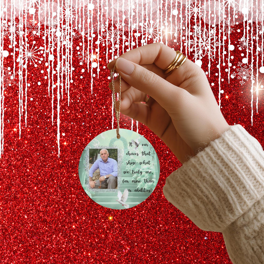 30 In Loving Memory Christmas Ornament Editable Template, Round Christmas in Heaven, Memorial Ornaments Template, Funeral & Celebration - Editable Memorial Canva Template