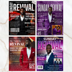 04 Sunday Flyer Anniversary Program Template, Funeral Program, Church Program Template, Sunday Rivival Program Template, Sunday Flyer - Editable Memorial Canva Template