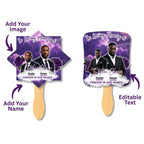 10 Purple In Loving Memory Paddle Fan Editable Template, Memorial Fan, Celebration of Life Paddle Fan, In Loving Memory Handheld Tribute - Editable Memorial Canva Template