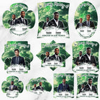 10 Green In Loving Memory Paddle Fan Editable Template, Memorial Fan, Celebration of Life Paddle Fan, In Loving Memory Handheld Tribute - Editable Memorial Canva Template