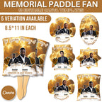 10 Yellow In Loving Memory Paddle Fan Editable Template, Memorial Fan, Celebration of Life Paddle Fan, In Loving Memory Handheld Tribute - Editable Memorial Canva Template