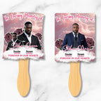 10 Pink In Loving Memory Paddle Fan Editable Template, Memorial Fan, Celebration of Life Paddle Fan, In Loving Memory Handheld Tribute - Editable Memorial Canva Template
