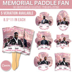 10 Pink In Loving Memory Paddle Fan Editable Template, Memorial Fan, Celebration of Life Paddle Fan, In Loving Memory Handheld Tribute - Editable Memorial Canva Template