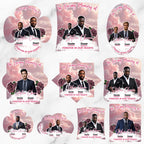 10 Pink In Loving Memory Paddle Fan Editable Template, Memorial Fan, Celebration of Life Paddle Fan, In Loving Memory Handheld Tribute - Editable Memorial Canva Template