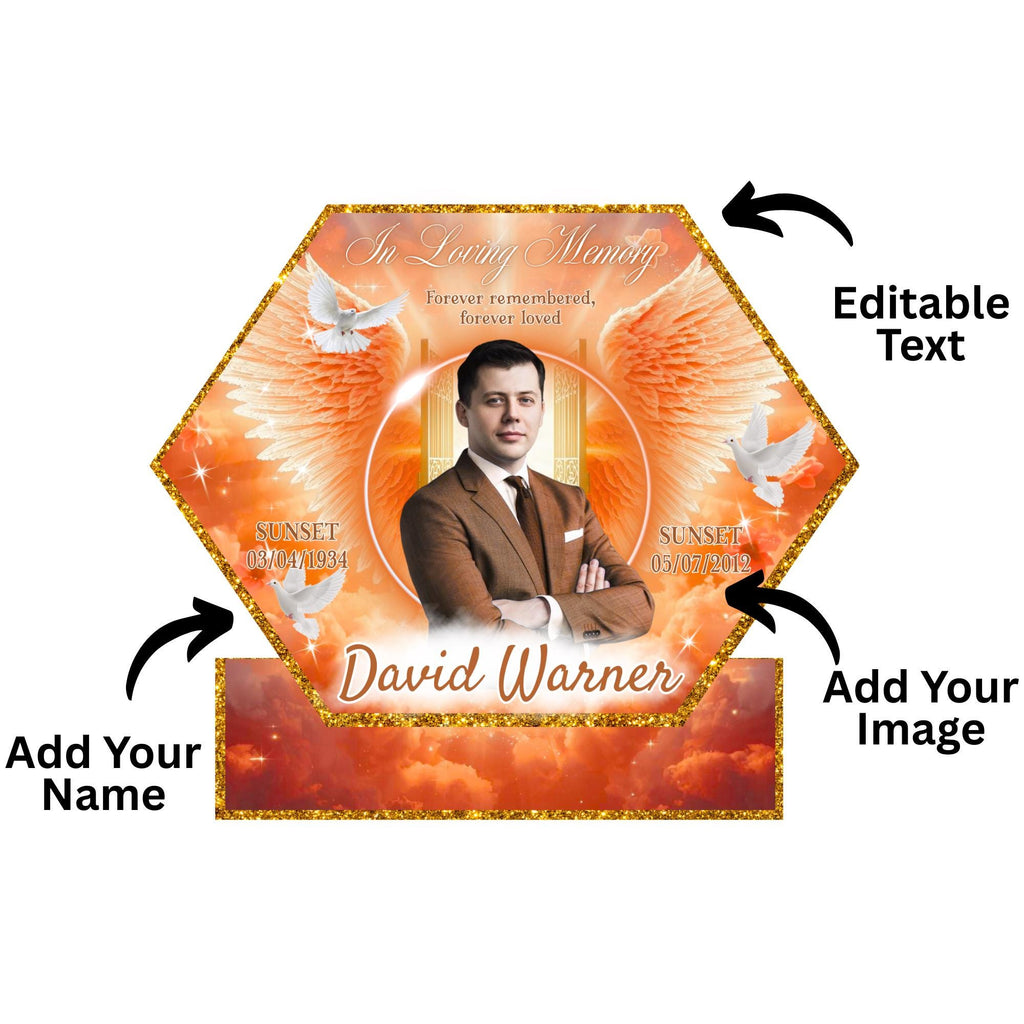 10 Hexagon Memorial Photo Board Canva Editable Templates, In Loving Memory Templates, Memorial Canva Template, Funeral & Celebration of Life - Editable Memorial Canva Template