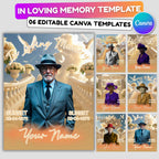 In Loving Memory Canva Editable Template, In Loving Memory Template, Memorial Template,Rest In Piece Template,Funeral & Celebration of Life - Editable Memorial Canva Template