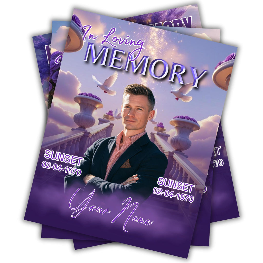 06 Levender In Loving Memory Canva Editable Templates, Memorial Canva Template, In Loving Memory Templates, Funeral & Celebration of Life - Editable Memorial Canva Template