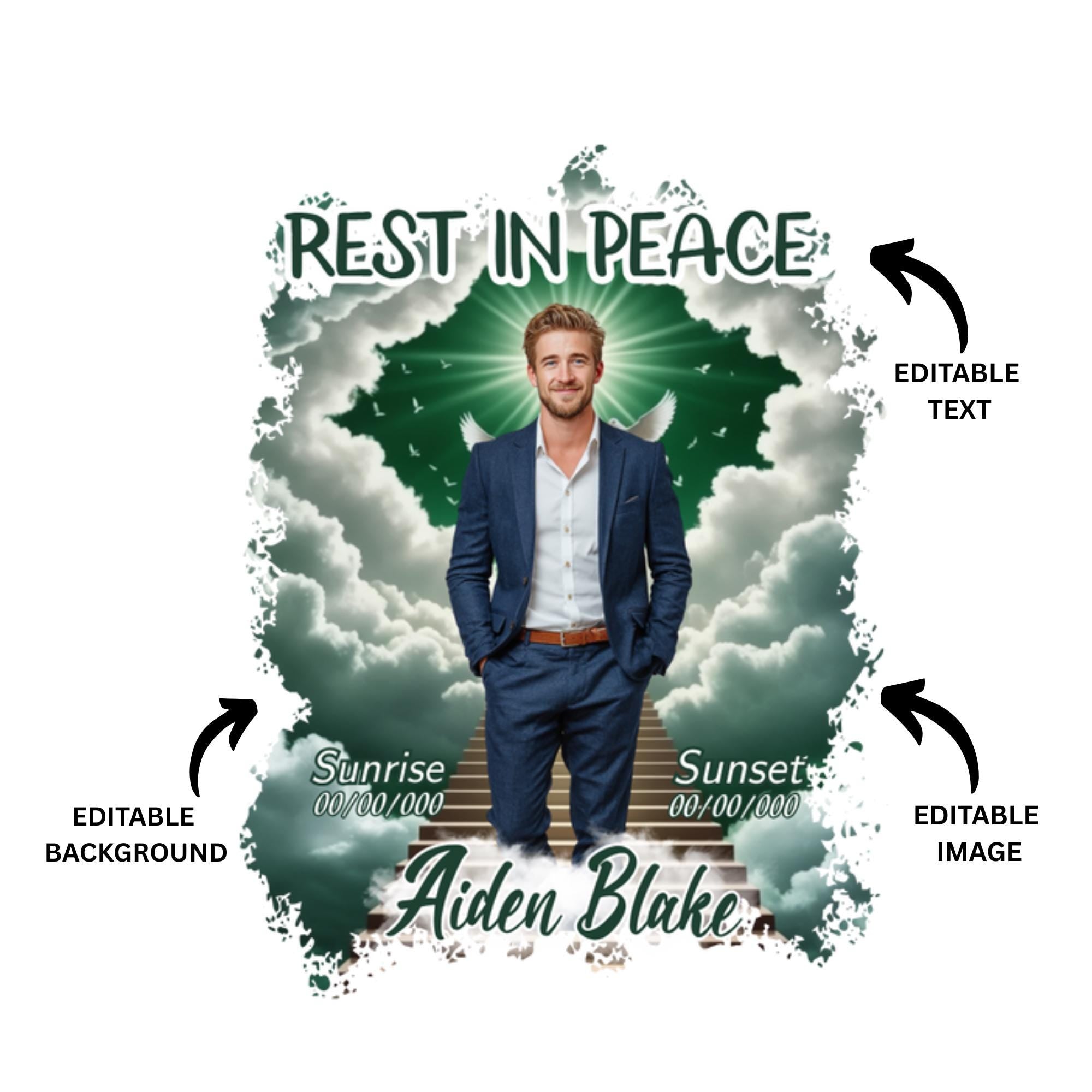 33 In Loving Memory T Shirt Canva Editable Templates, Rest In Peace Templates, Memorial Canva Template, Funeral & Celebration of Life - Editable Memorial Canva Template