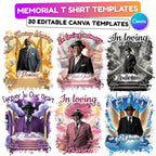 30 In Loving Memory T Shirt Canva Editable Templates, Forever In Our Heart Template, Memorial Canva Template, Funeral & Celebration of Life - Editable Memorial Canva Template