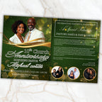 04 Pages Green Christmas Church Anniversary Program Template, Editable Bifold 8.5x11”, Church Appreciation Program, Anniversary Celebration - Editable Memorial Canva Template