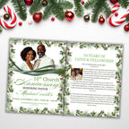 04 Pages Christmas Church Anniversary Program Template, Editable Bifold 8.5x11”, Church Appreciation Program, Anniversary Celebration - Editable Memorial Canva Template