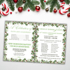 04 Pages Christmas Church Anniversary Program Template, Editable Bifold 8.5x11”, Church Appreciation Program, Anniversary Celebration - Editable Memorial Canva Template