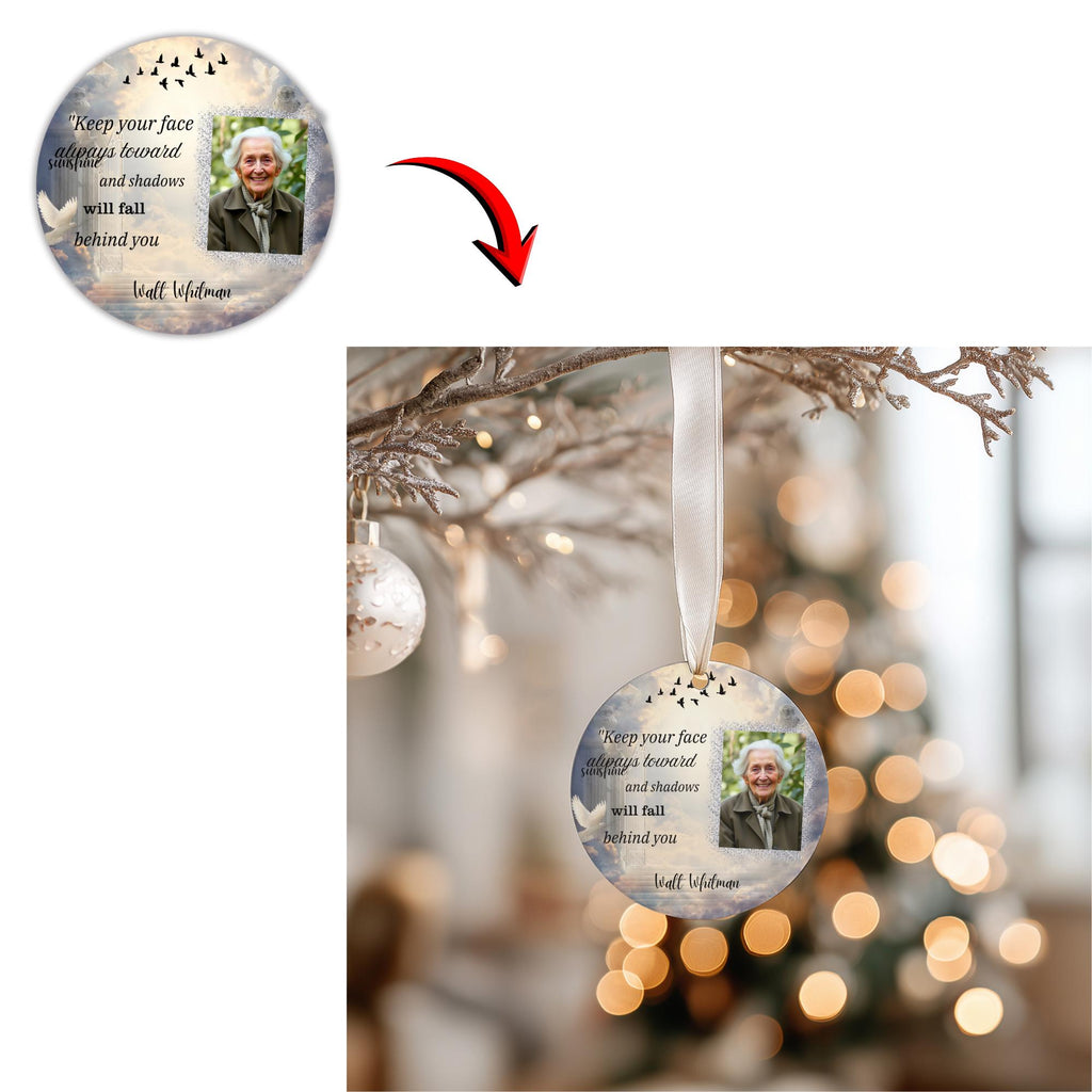 10 Memorial Christmas Ornament Bundle Canva Template, Round Christmas in Heaven, Memorial Ornaments Template, Funeral & Celebration - Editable Memorial Canva Template