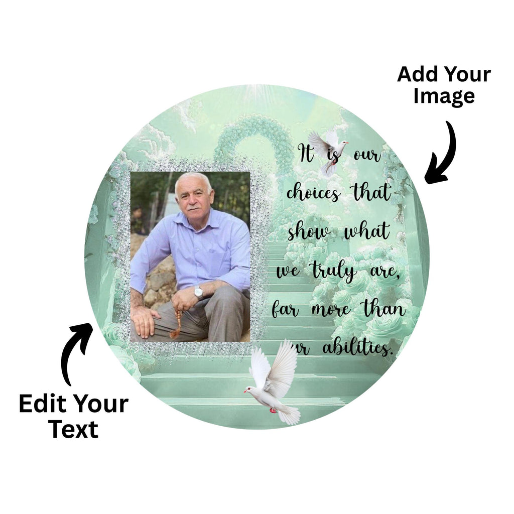 10 Memorial Christmas Ornament Bundle Canva Template, Round Christmas in Heaven, Memorial Ornaments Template, Funeral & Celebration - Editable Memorial Canva Template