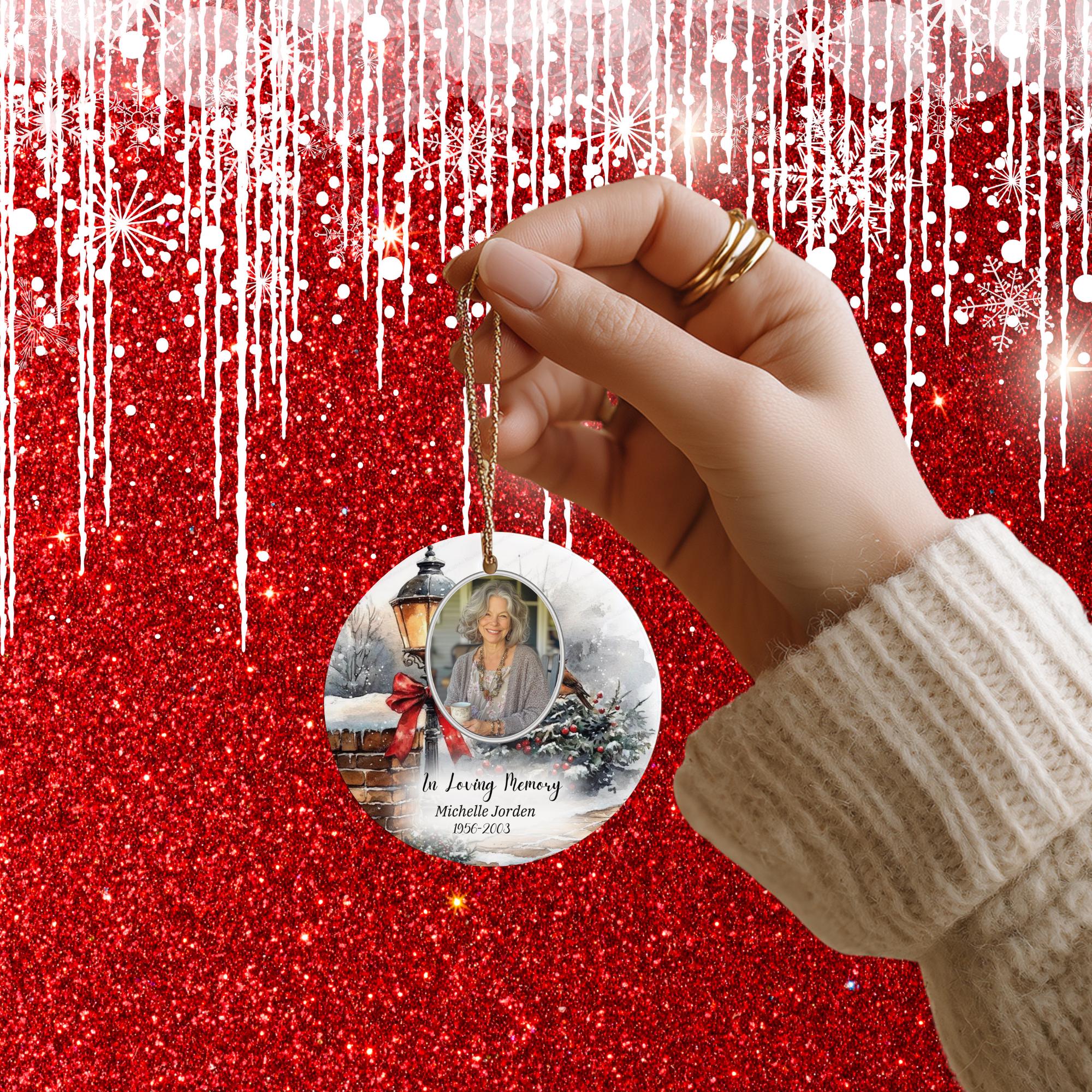 10 Memorial Christmas Ornament Bundle Canva Template, Round Christmas in Heaven, Memorial Ornaments Template, Funeral & Celebration - Editable Memorial Canva Template