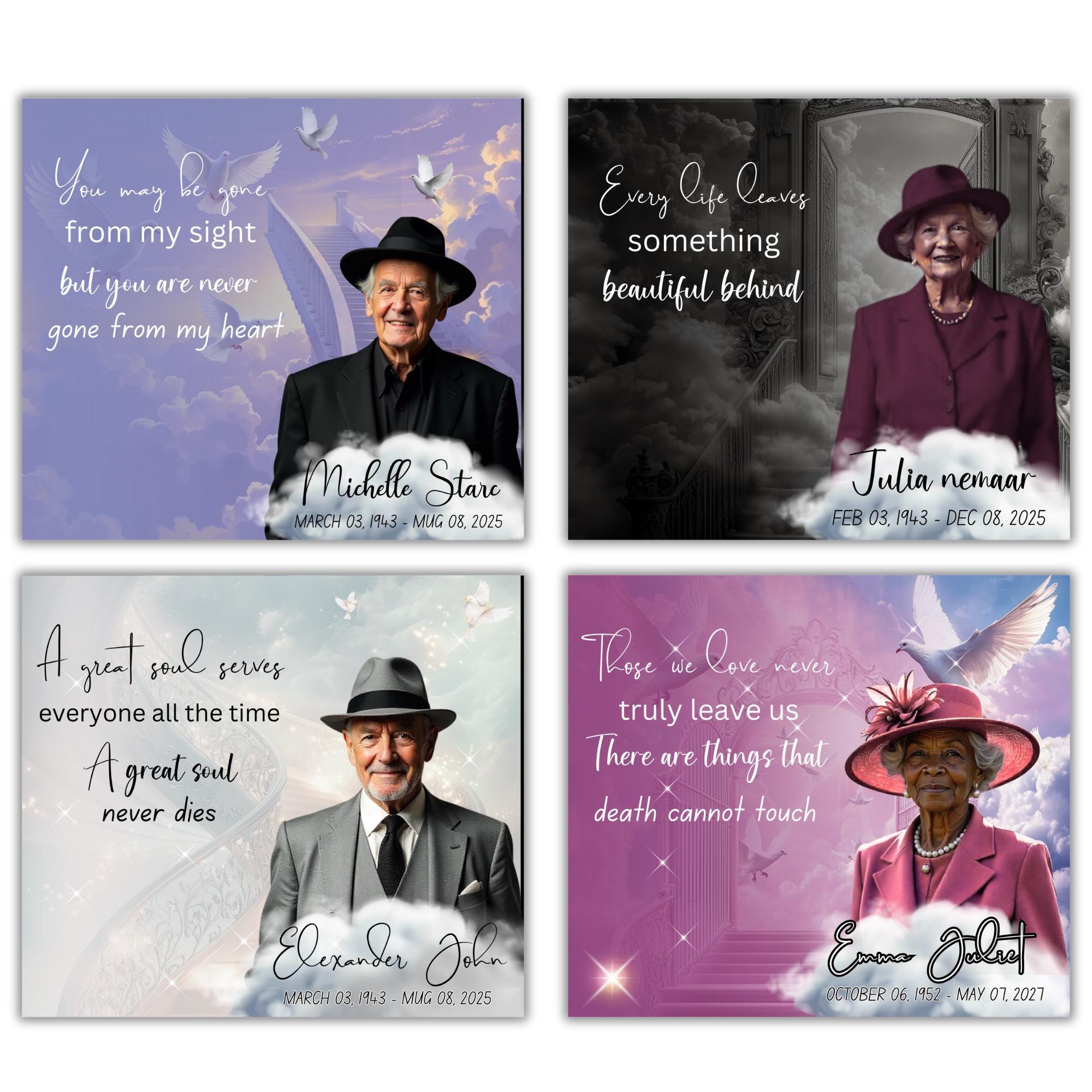 10 Memorial Poem Tumbler Canva Editable Template, I Thought Of You Today, Memorial Tumbler Template, Add your Own Photo Canva Tumbler - Editable Memorial Canva Template
