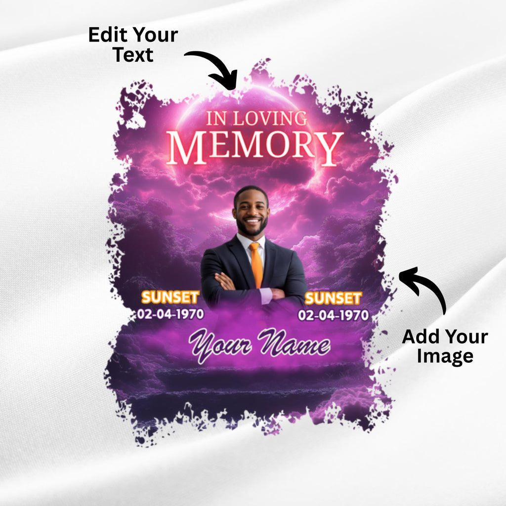 10 In Loving Memory T Shirt Canva Editable Templates, Memorial Editable Templates, Rest In Peace Designs, Funeral & Celebration of Life - Editable Memorial Canva Template