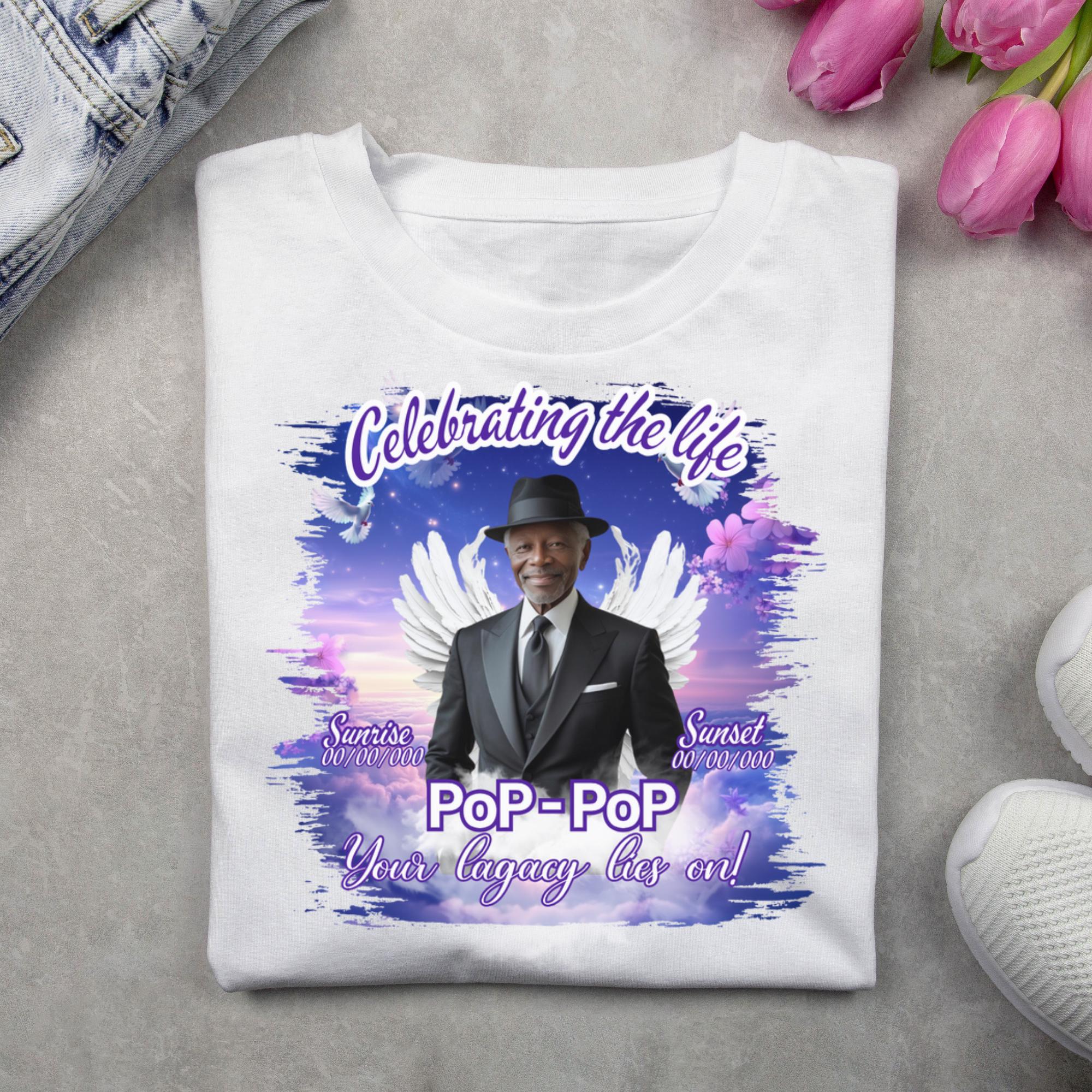 19 Celebrating Of Life Canva Editable T Shirt Templates, In Loving Memory Template, Rest in Peace, Memorial Template, Digital Download - Editable Memorial Canva Template