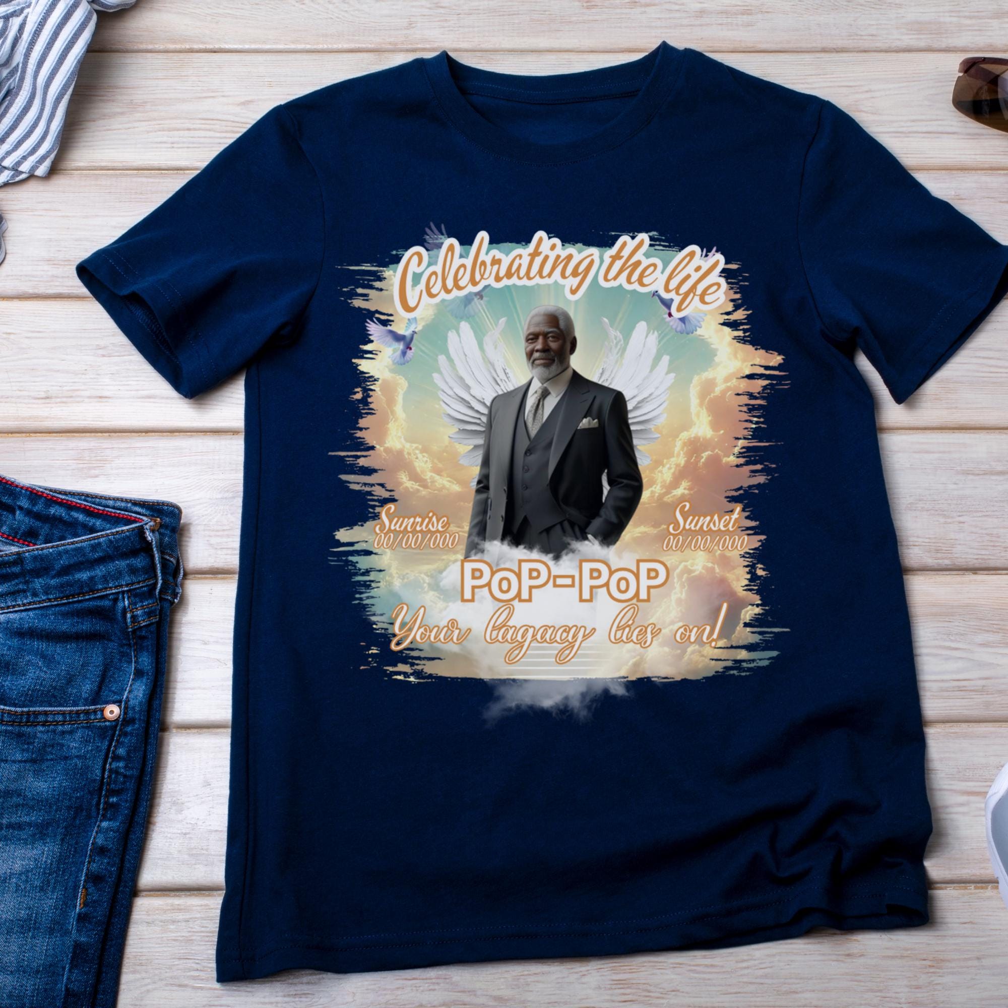 19 Celebrating Of Life Canva Editable T Shirt Templates, In Loving Memory Template, Rest in Peace, Memorial Template, Digital Download - Editable Memorial Canva Template