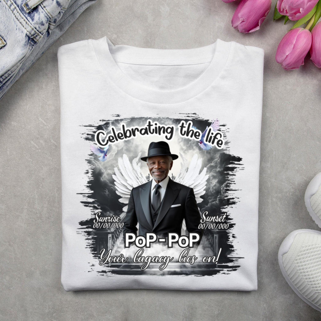 10 Black Celebrating Of Life Canva Editable T Shirt Templates, In Loving Memory Template, Rest in Peace, Memorial Template,Digital Download - Editable Memorial Canva Template
