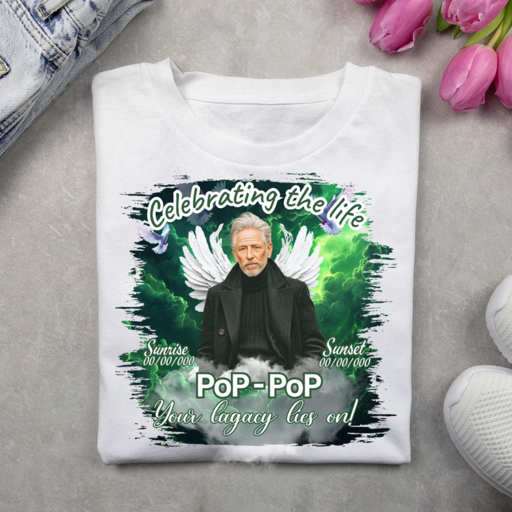 10 Green Celebrating Of Life Canva Editable T Shirt Templates, In Loving Memory Template, Rest in Peace, Memorial Template,Digital Download - Editable Memorial Canva Template