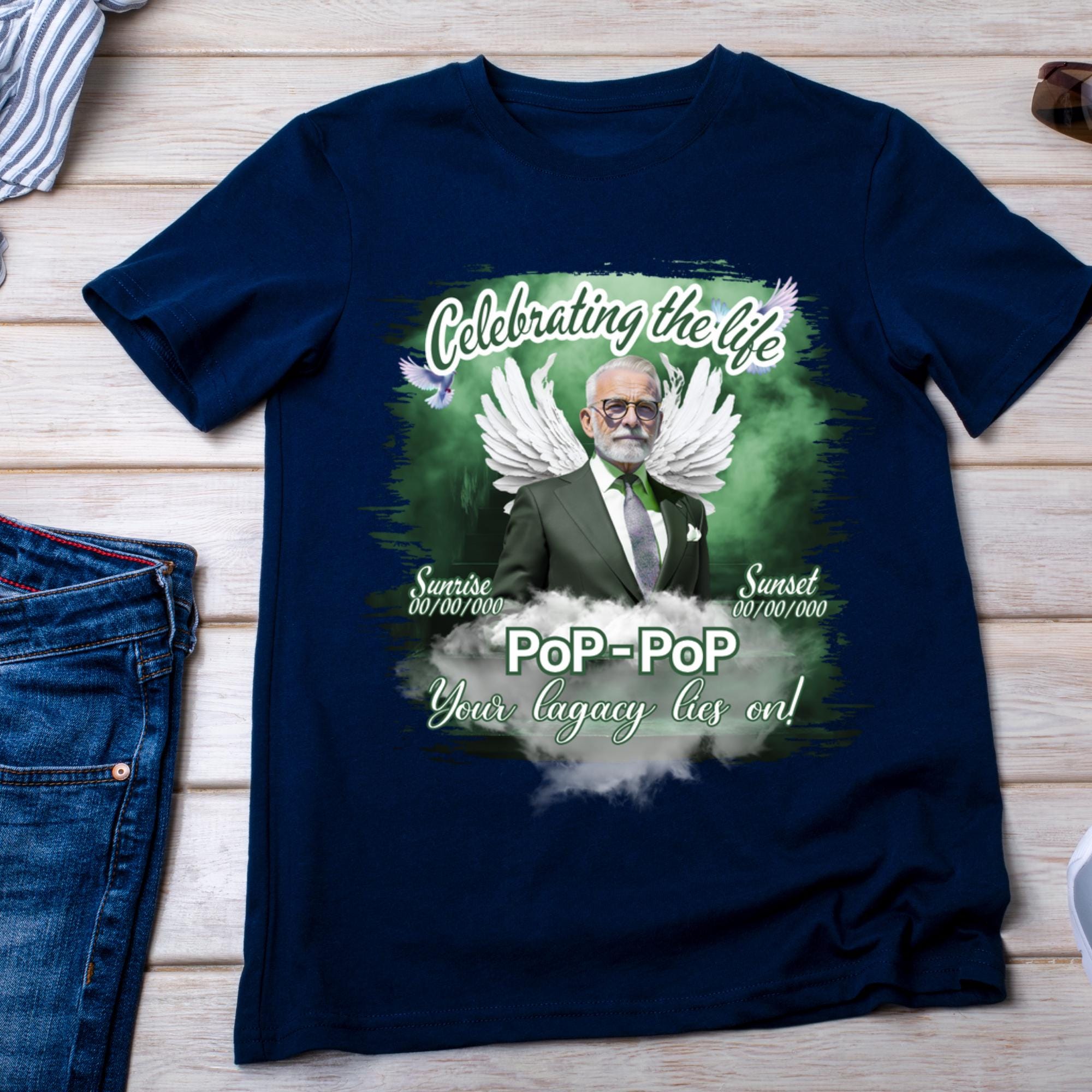 10 Green Celebrating Of Life Canva Editable T Shirt Templates, In Loving Memory Template, Rest in Peace, Memorial Template,Digital Download - Editable Memorial Canva Template
