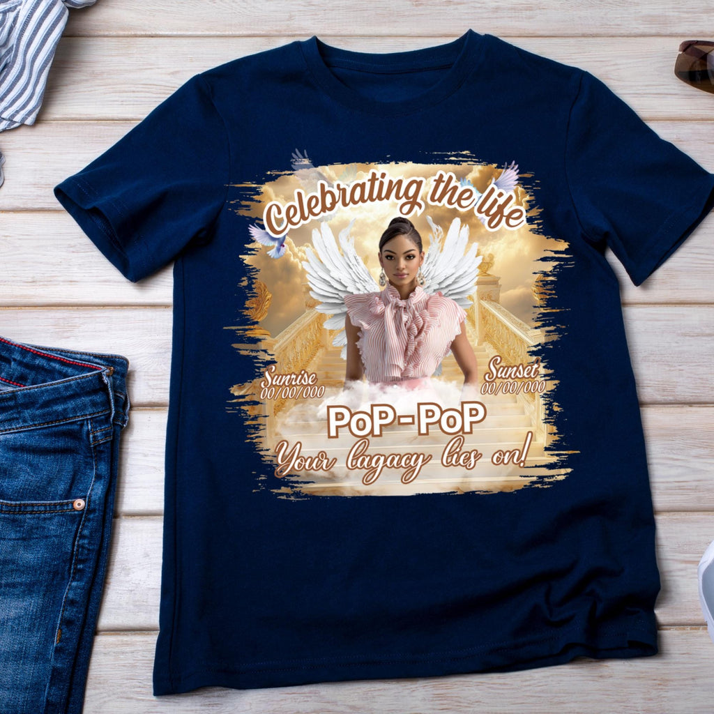 10 Golden Celebrating Of Life Canva Editable T Shirt Templates, In Loving Memory Template, Rest in Peace, Memorial Template,Digital Download - Editable Memorial Canva Template