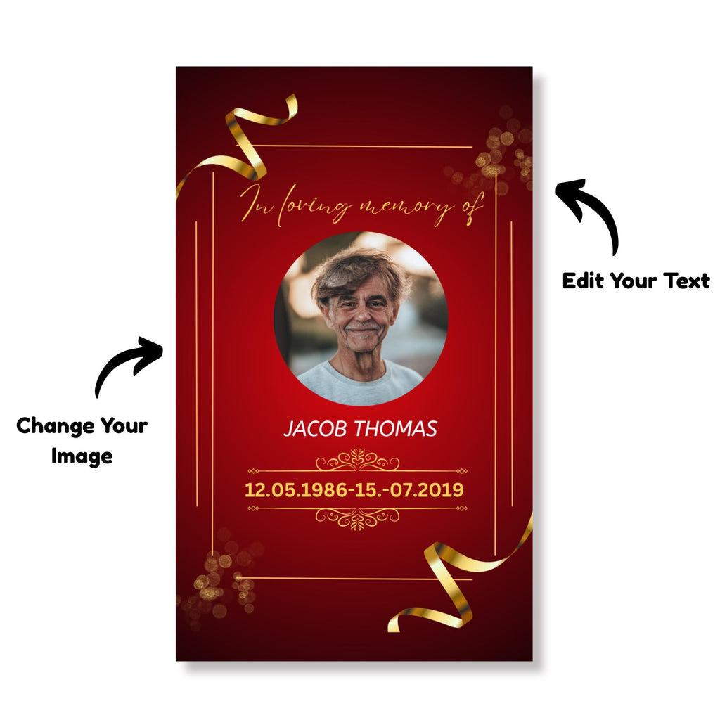 Funeral Prayer Card Canva Editable Template, In Loving Memory Template, Memorial Prayer Card, Printable Funeral Remembrance Card - Editable Memorial Canva Template