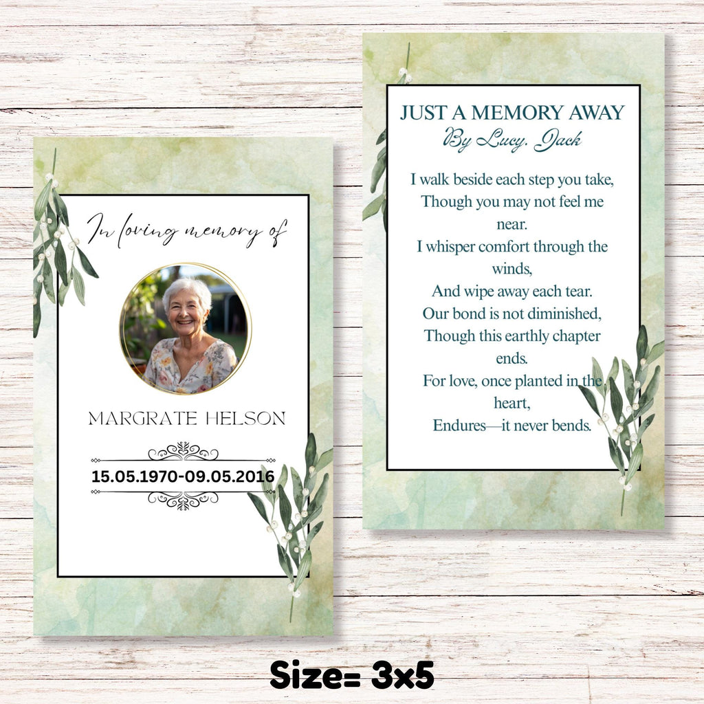 Funeral Prayer Card Canva Editable Template, In Loving Memory Template, Memorial Prayer Card, Printable Funeral Remembrance Card - Editable Memorial Canva Template
