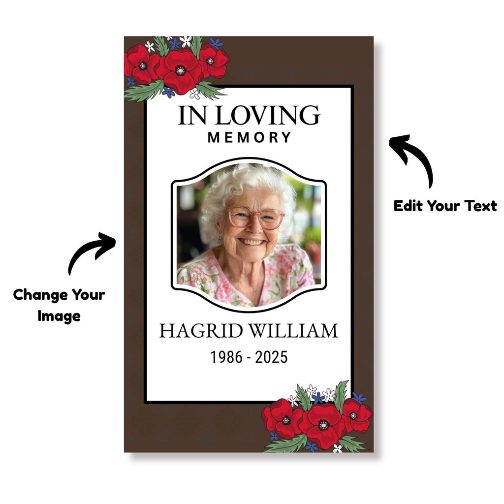 Funeral Prayer Card Canva Editable Template, In Loving Memory Template, Memorial Prayer Card, Printable Funeral Remembrance Card - Editable Memorial Canva Template