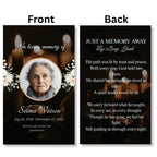 Black Funeral Prayer Card Canva Editable Template, In Loving Memory Template, Memorial Prayer Card, Printable Funeral Remembrance Card - Editable Memorial Canva Template