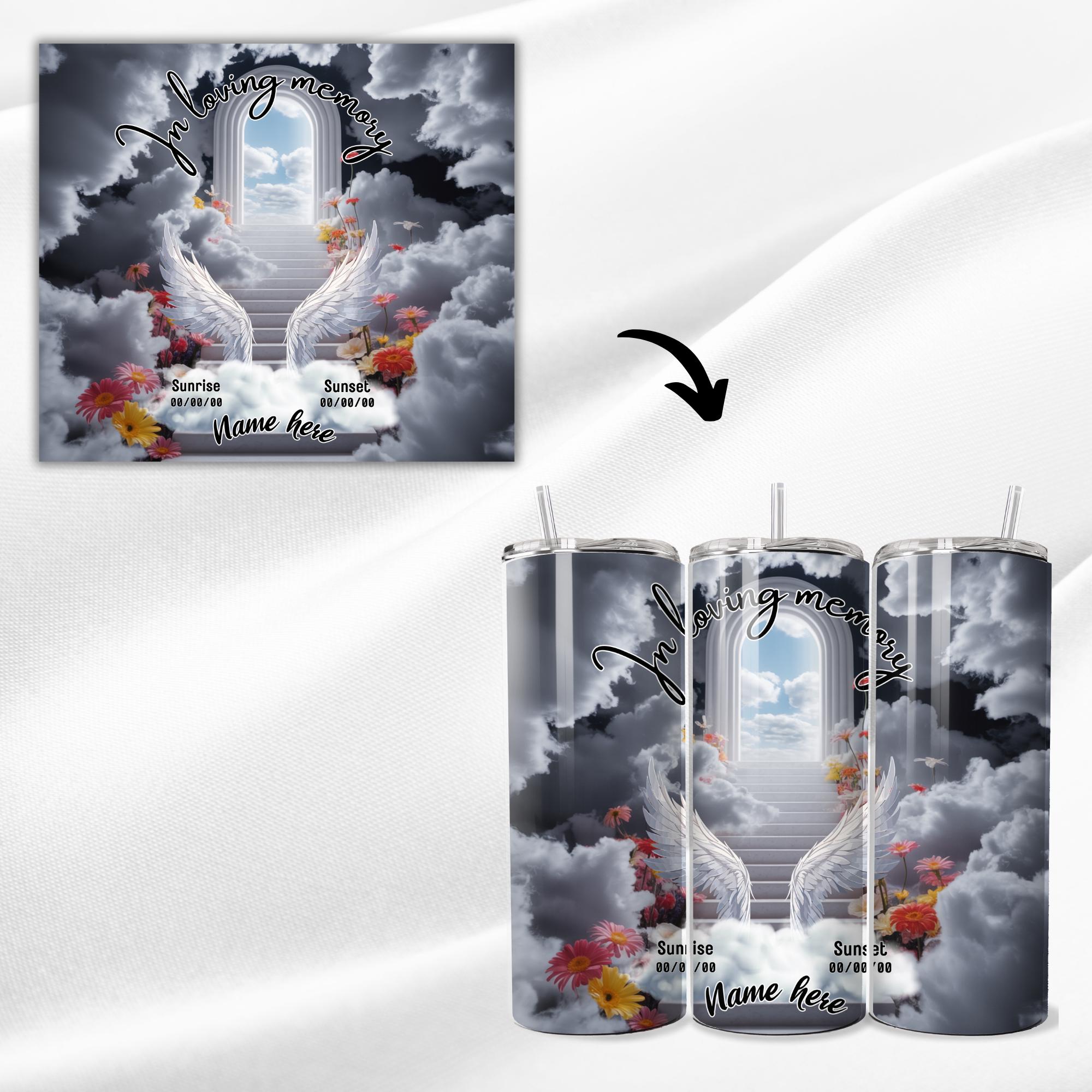 20 Memorial Tumbler Canva Editable Template Bundle, Canva Editable Template, In Loving Memory Tumbler, Add your Own Photo Canva Tumbler - Editable Memorial Canva Template