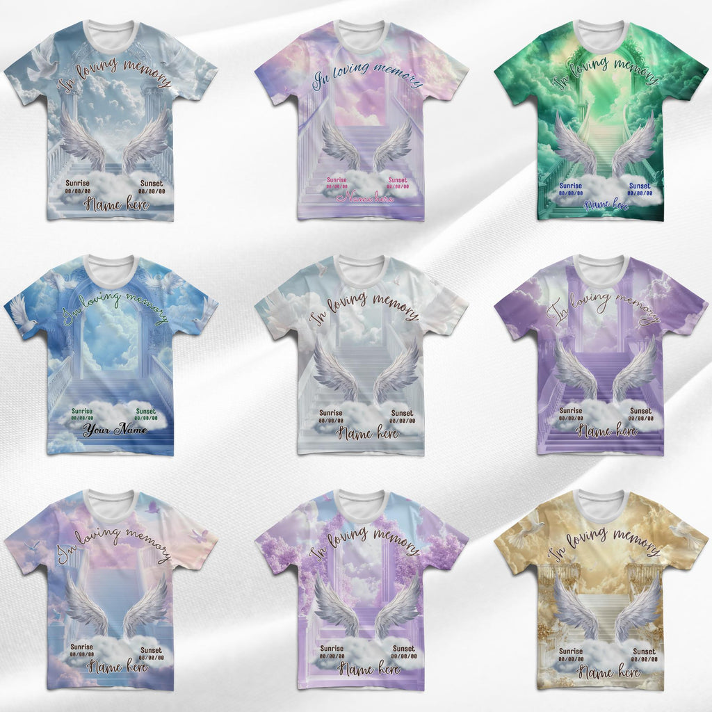20 Memorial Canva Editable All Over T Shirt Template, In Loving Memory All Over Shirt, Rest in Peace, Funeral Shirt, Perfect for Sublimation - Editable Memorial Canva Template