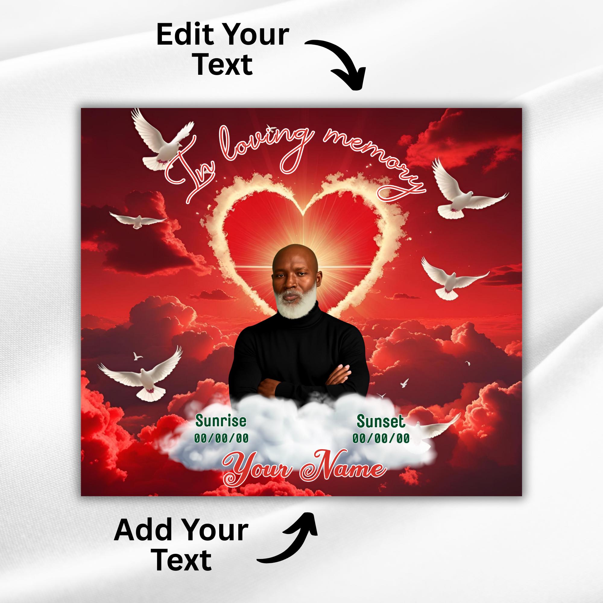 10 Red Memorial Tumbler Canva Editable Template Bundle, Canva Editable Template, In Loving Memory Tumbler, Add your Own Photo Canva Tumbler - Editable Memorial Canva Template