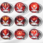 10 In Loving Memory Red Pin Button Canva Editable Templates Bundle, Memorial Pin Button Template, Funeral Button Favors, Digital Download - Editable Memorial Canva Template