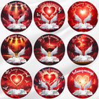 10 In Loving Memory Red Pin Button Canva Editable Templates Bundle, Memorial Pin Button Template, Funeral Button Favors, Digital Download - Editable Memorial Canva Template