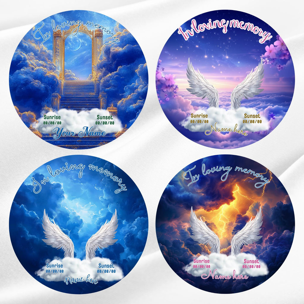 10 In Loving Memory Blue Pin Button Canva Editable Templates Bundle, Memorial Pin Button Template, Funeral Button Favors, Digital Download - Editable Memorial Canva Template