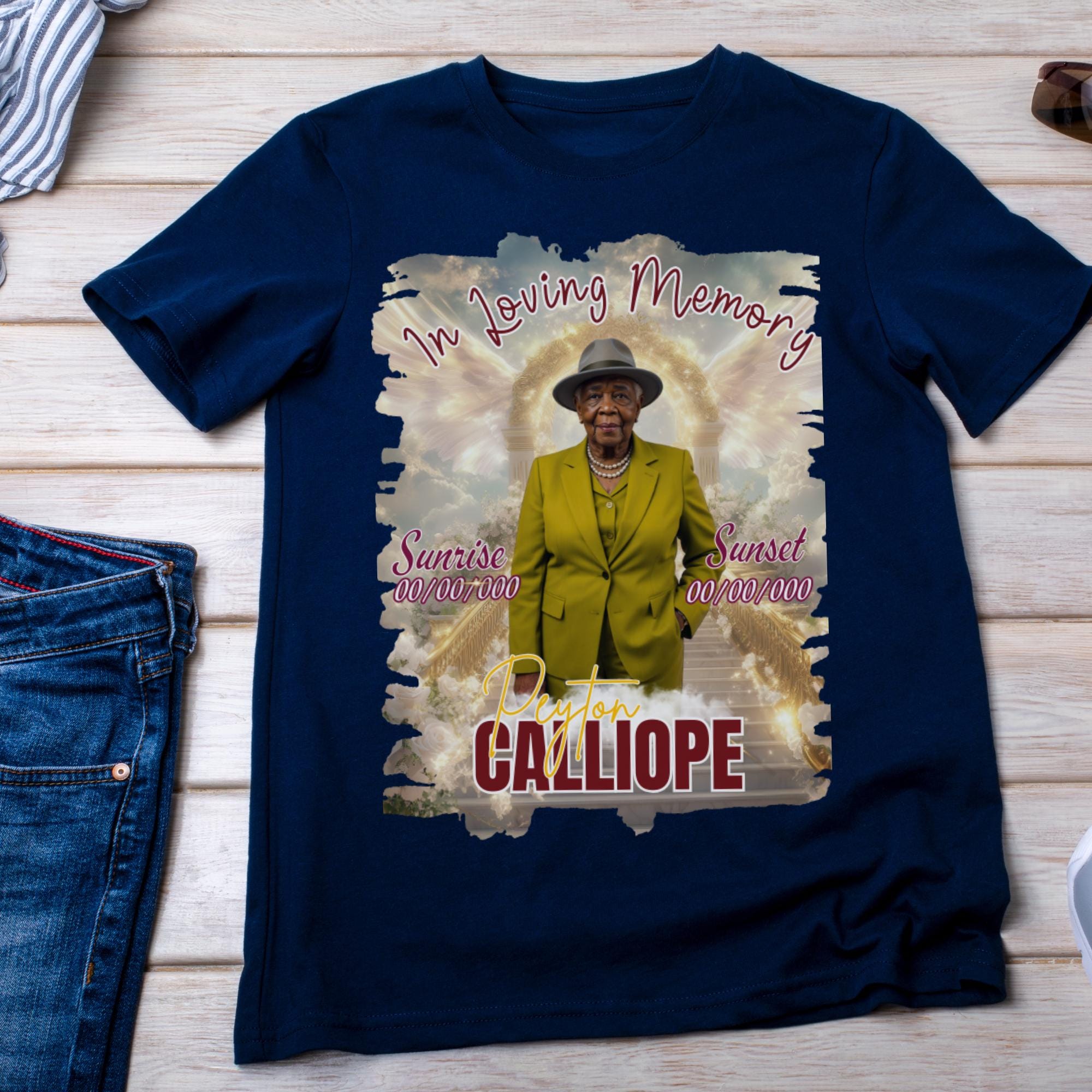 10 In Loving Memory T Shirt Canva Editable Template, Forever In Our Heart Template, Memorial Canva Template, Rest In Peace, Digital Download - Editable Memorial Canva Template